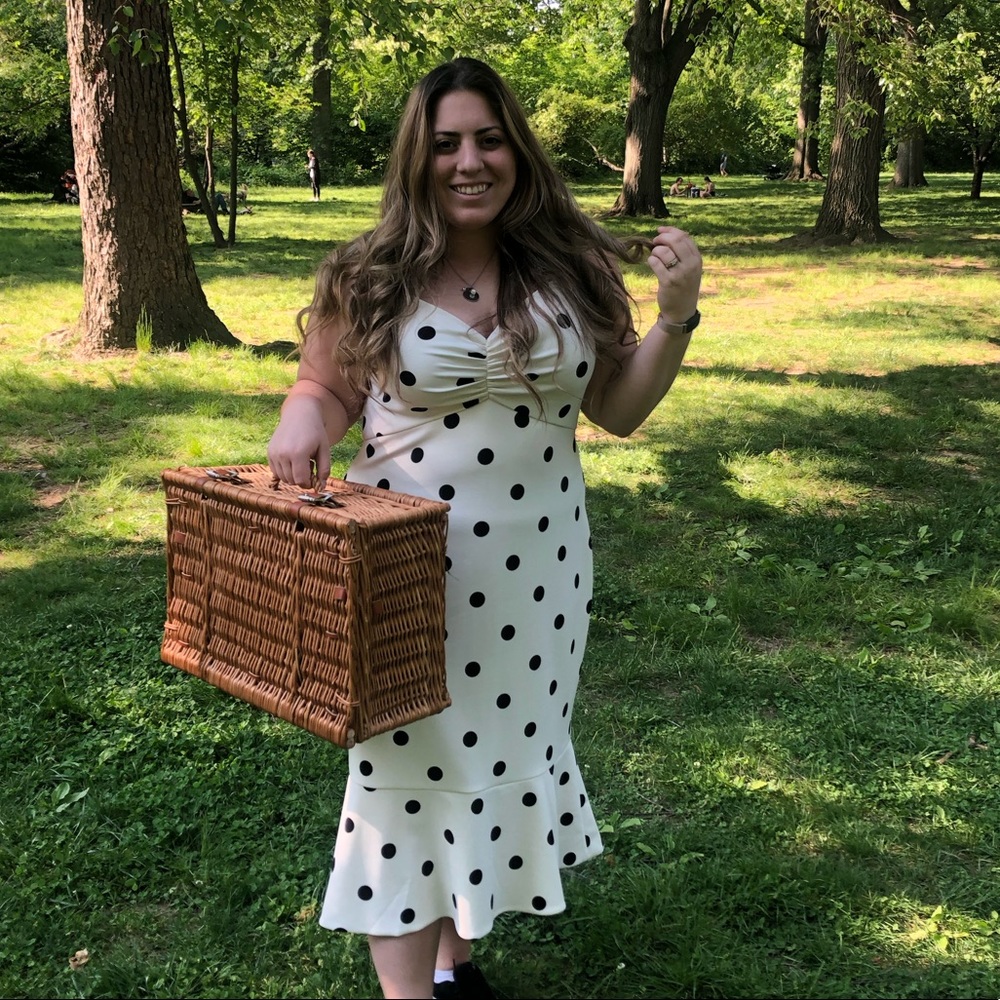 White And Black Polkadot Dress
